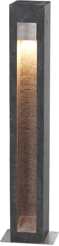 Elstead - Parkstone Außenpoller aus Basaltstein mit Edelstahl, 3000 k, IP55