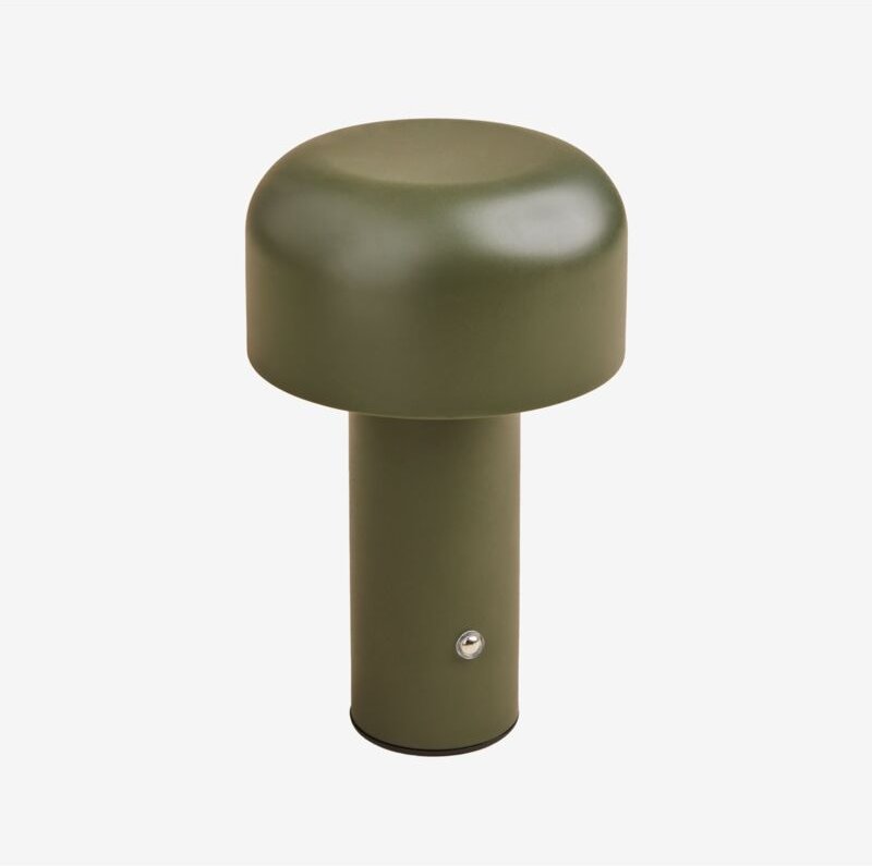 Thumbnail - Sklum - Kabellose LED-Tischlampe aus Metall für den Außenbereich Loentia Tiefes Grün Olive