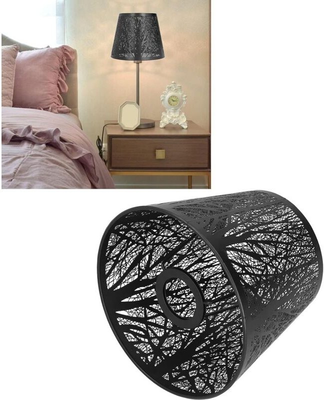 Lampenschirm in Baumform, Vintage-Lampenschirm aus geschnitztem Eisen mit Waldmotiv für Tischlampe, Schlafzimmer-Nachtti...