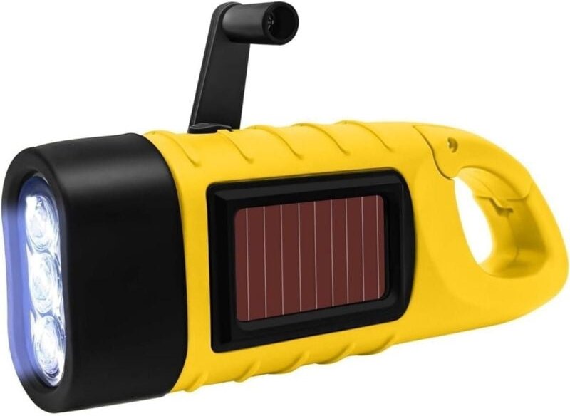 Dynamo-Laterne, Solar-Kurbeltaschenlampe, wiederaufladbare LED-Taschenlampe, Solartaschenlampe mit Kurbel und Solarpanel...