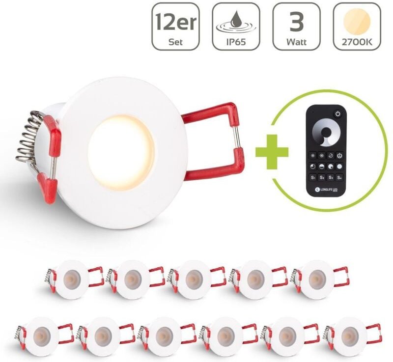 Einbaustrahler Mini Livorno 3W 2700K IP65 - Farbe: weiß - Anzahl: 12x