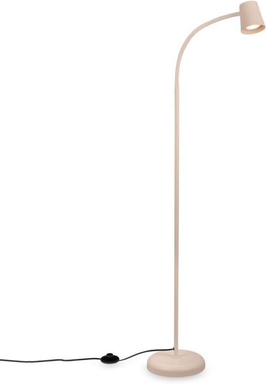 B.k.licht - briloner Stehleuchte, mit Fußschalter, flexibler Lampenkopf, Stehlampe, 127,5 cm, 1x GU10, max. 9W, beige