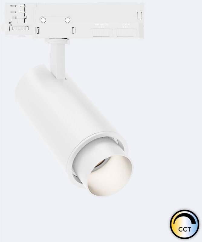 3-Phasenstromschiene LED-Strahler 20W Fasano Cilindro cct Dimmbar Weiss (2700K - 3200K - 4000K) Wählbar