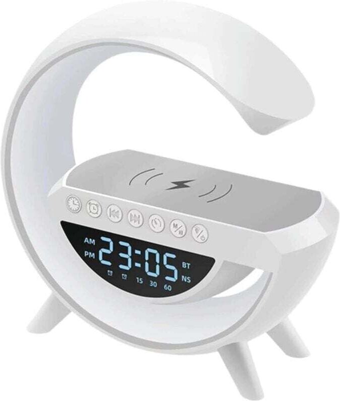 Kabellose Lautsprecher mit Ambiente-Nachtlicht und Bass, Tischwecker, Nachttischlampe, mehrfarbiges LED-Nachtlicht