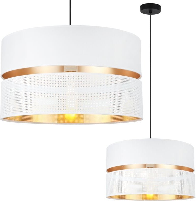 Asti Duo Hängelampe Schwarz 1 Flach Weissgold Lampenschirm Ts 40cm