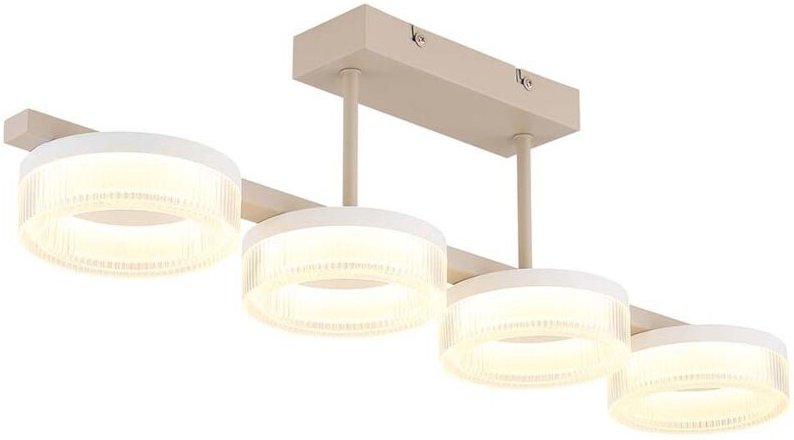 Thumbnail - LED Deckenleuchte Deckenlampe Wohnzimmerlampe Metall sandfarben matt L 67 cm