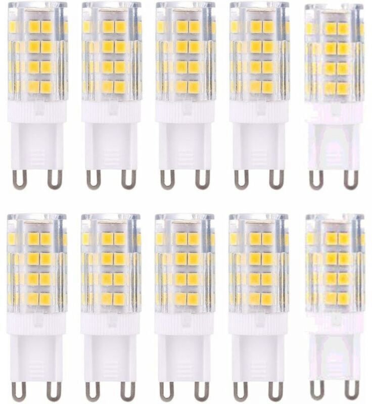 Cyslmuk - G9 LED-Lampe, weißes Licht, 5 w, entspricht 40 w Halogenlampe, 420 Lumen, nicht dimmbar, 10er-Pack [Energiekla...