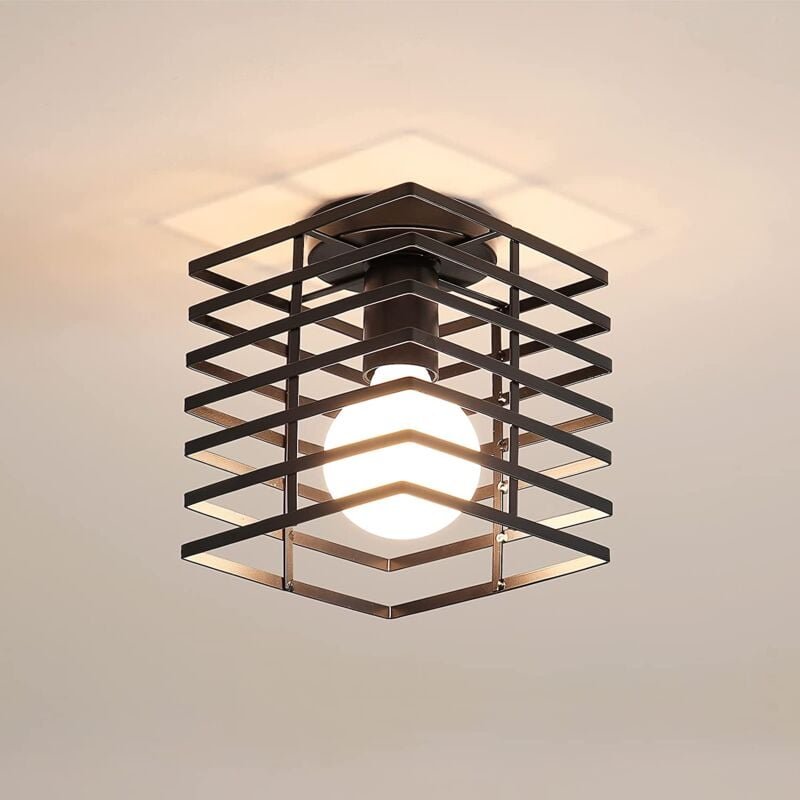 Goeco - Vintage Deckenleuchte E27 Platz Metallkäfig Industrie Lampen Geeignet für Viele Anlässe Wie Wohnzimmer, Esszimme...