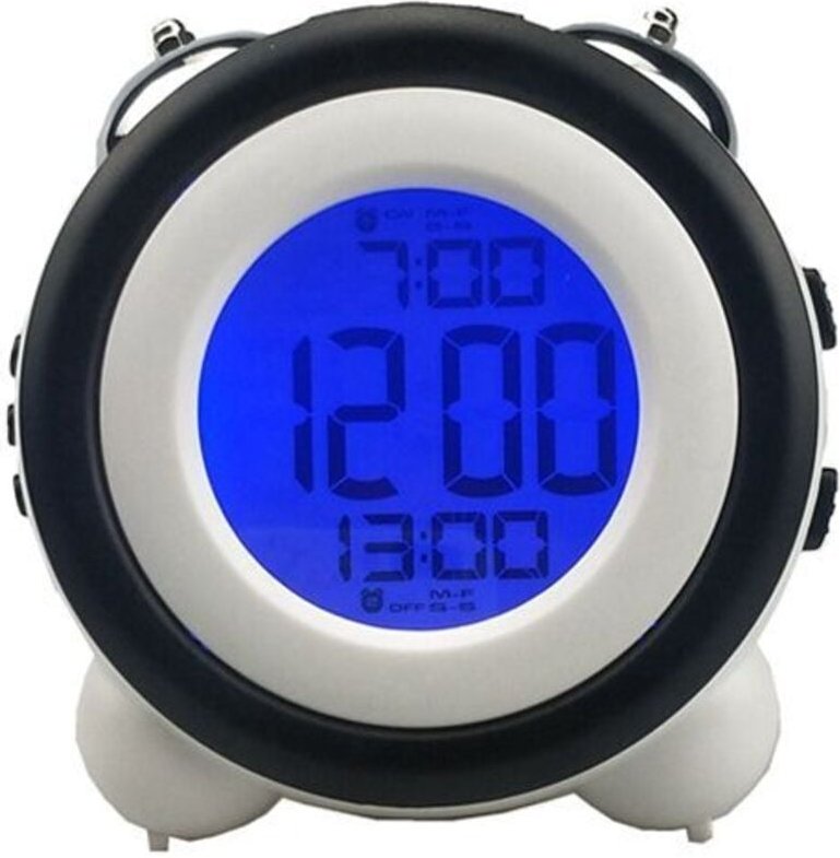 Ymyny - Intelligenter Wecker, Nachttischlampe mit Doppelglocke aus Metall, Nachtlicht mit intelligentem Sensor, elektron...