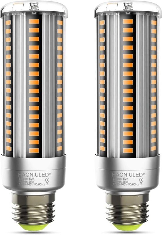 Jusch - E27 LED-Glühbirne, 25 w, Warmweiß 2700 k, 360°-Winkel, nicht dimmbar, flimmerfrei, E27 LED-Maisbirne, 2er-Pack