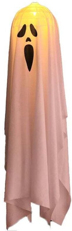 3D-Halloween-Geister-Lichterkette, warmweiße LED-Geisterlichter, 90 cm