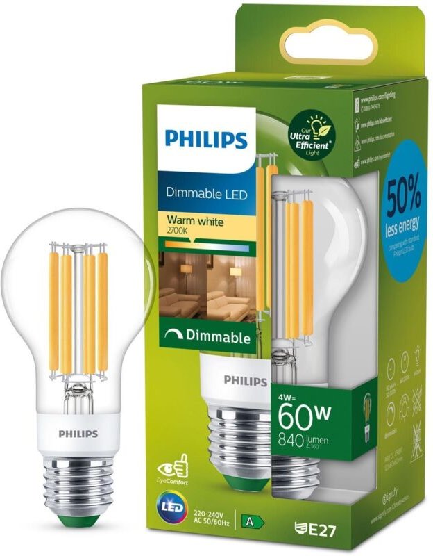 Northix - Led e27 normal 4 w 60 w klar dimmbar 840 lm 2700 k energieklasse a