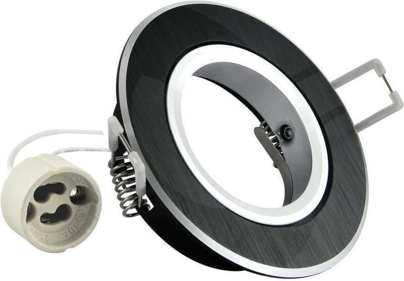 EAST OPAL runde Aluminiumlampe, gebürstetes Schwarz - 301536