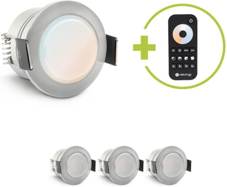 Einbaustrahler Mini Genova 3W CCT IP65 - Farbe: acryl - Anzahl: 4x