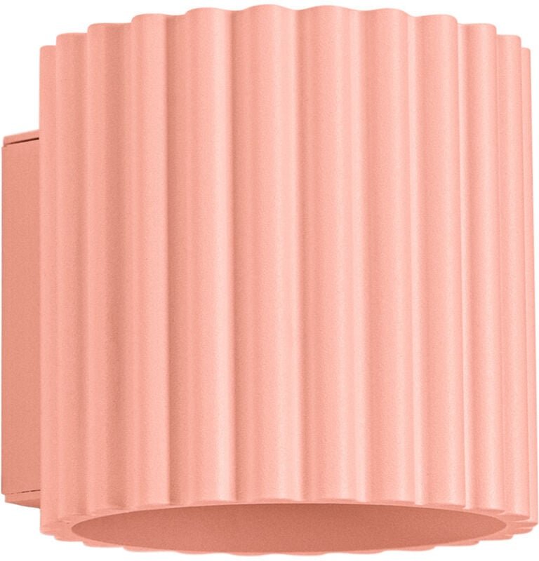 Moderne Wandleuchte in Pfirsichfarbe, geriffeltes Rohr, 10 cm oben und unten, 1xG9 10W AURA Sollux Lighting