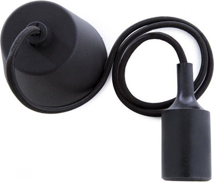 Lampenhalter E27 Kabel - Rosette Schwarz