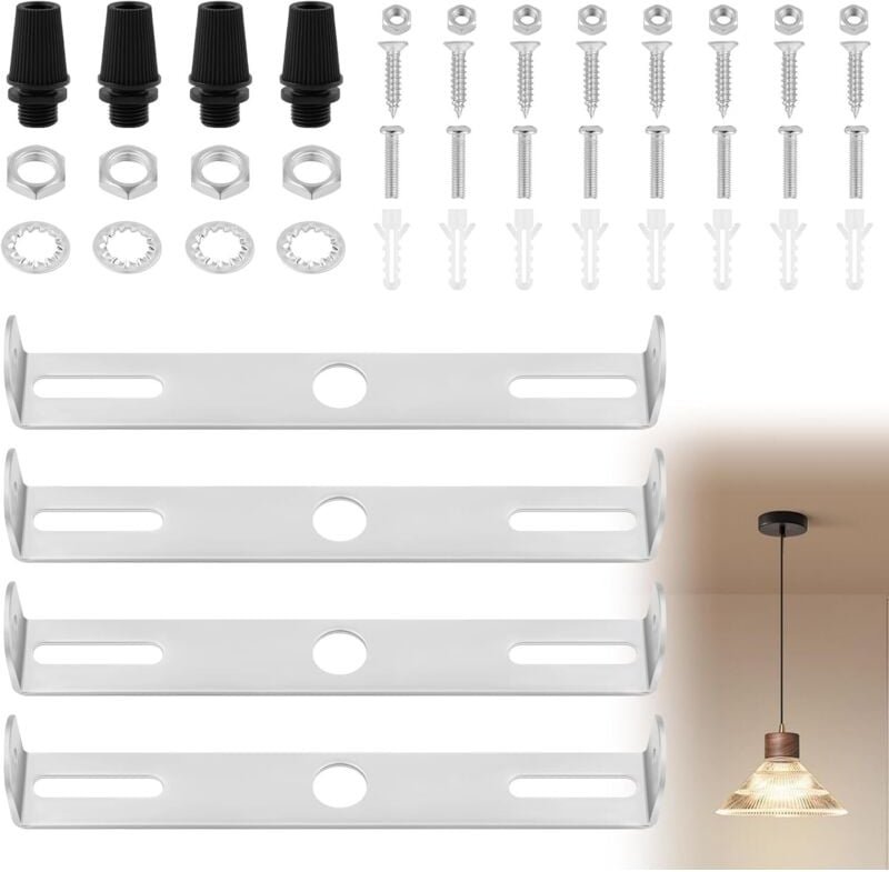 4-teiliges Set 115-mm-Deckenleuchten-Montagehalterungen, Kronleuchterhalterungen, Deckenplatte mit Schrauben, Unterlegsc...