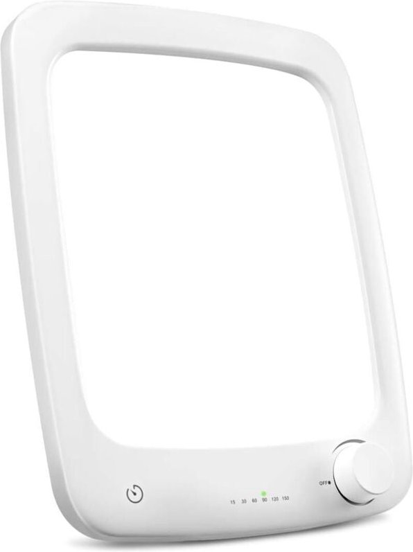 10000 Lux Lichttherapielampe, Helligkeit und Timer einstellbar, Tageslichtsimulation, UV-frei – mit abnehmbarem Ständer