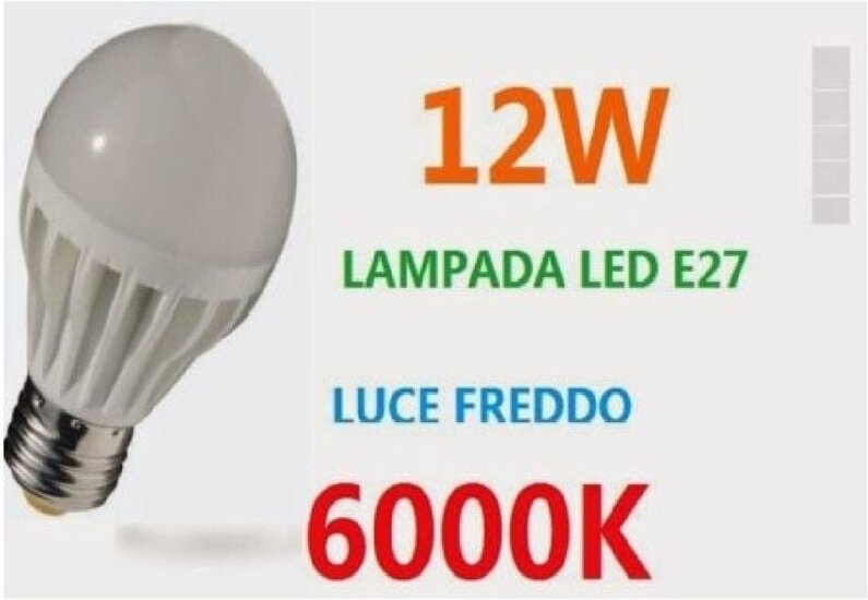 Trade Shop Traesio - Trade Shop - led Lampe, Kugel, Licht fred, E27 12W 980LM 6000K (85-265V) -
