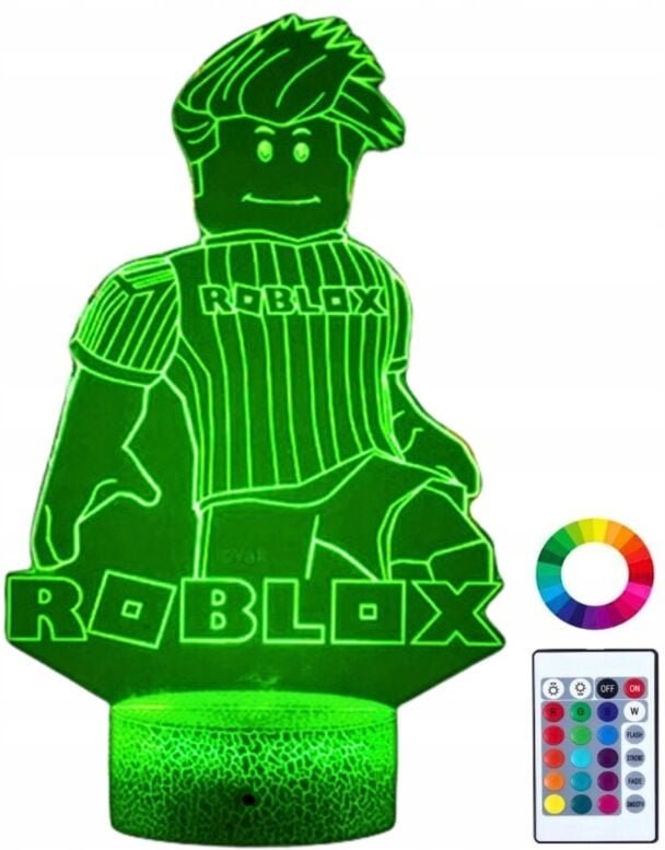 Nachttischlampe für Kinder, Roblox-Spiel, beleuchtet, 16 LEDs + Fernbedienung