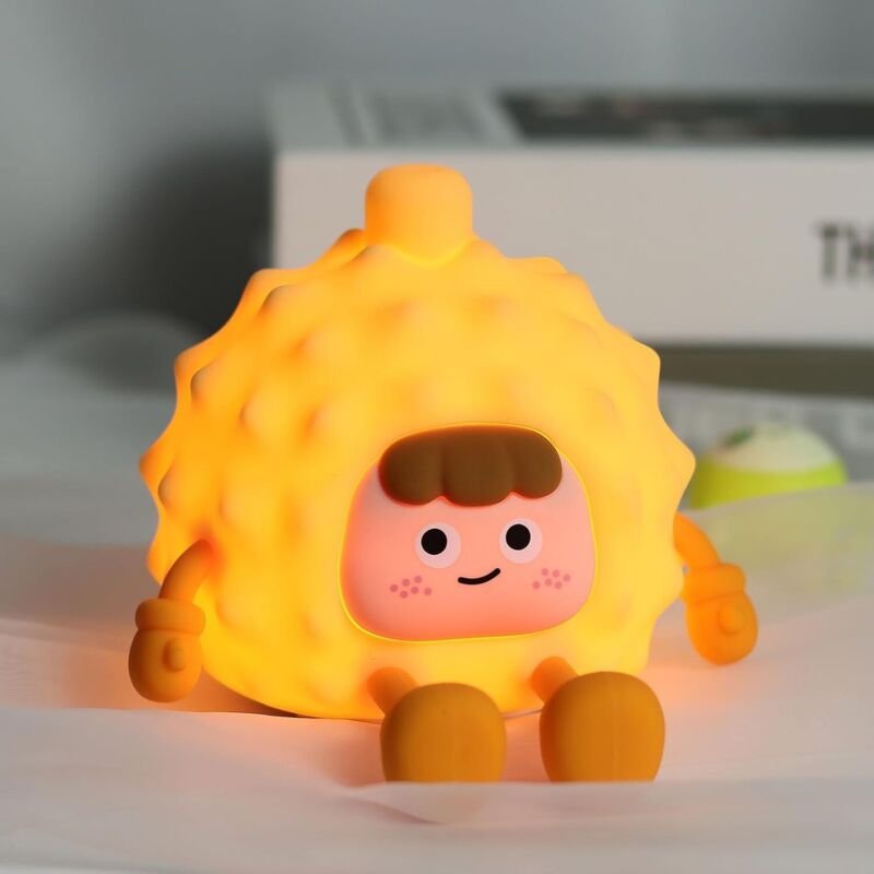 Berührungsempfindliches Nachtlicht für Kinder, niedliche Silikon-LED-Lampe, wiederaufladbares Durian-Nachtlicht, dimmbar...