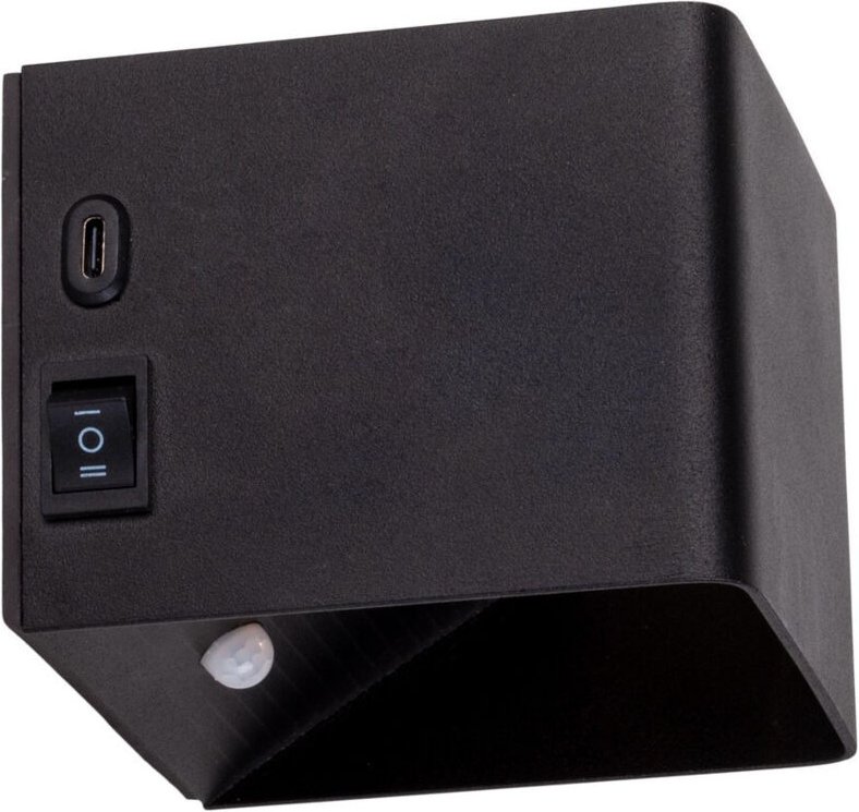 Thumbnail - Naeve CUBE Magnetische wiederaufladbare LED-Wandleuchte Up & Down Schwarz PIR-Bewegungssensor 3000K