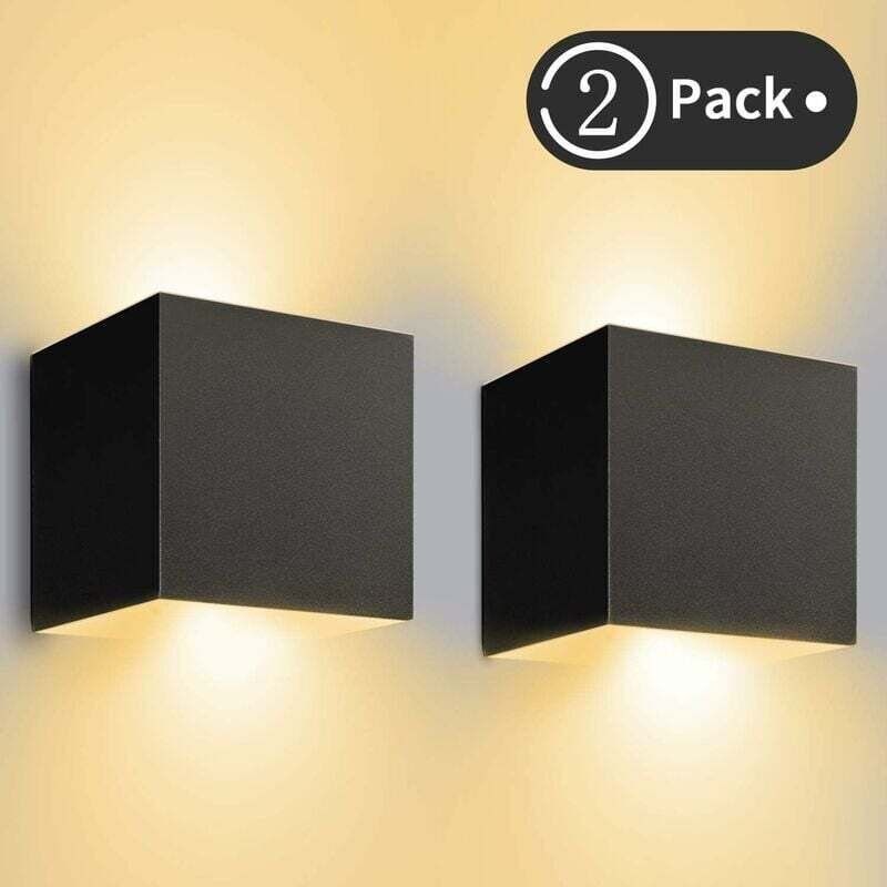 Innen-/Außenwandleuchte 12W Dimmbare LED-Wandleuchte 3000K Warmweiß Wasserdicht IP65 Wandleuchte für Wohnzimmer Schlafzi...