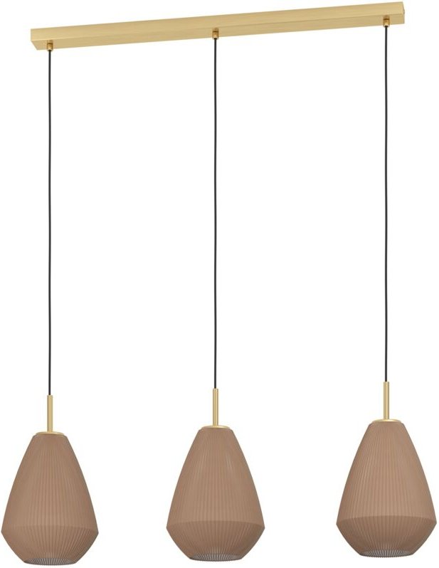 Eglo - Hängelampe Caprarola, 3-flammige Pendelleuchte über Esstisch, Esszimmerlampe aus satiniertem Glas und Metall in M...