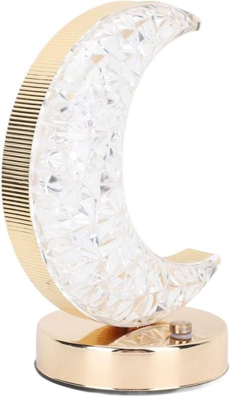 Thumbnail - Wiederaufladbare, kabellose, mondförmige Tischleuchte mit 3 berührungsempfindlichen Farbmodi, für Wohnzimmer, Schlafzimm...