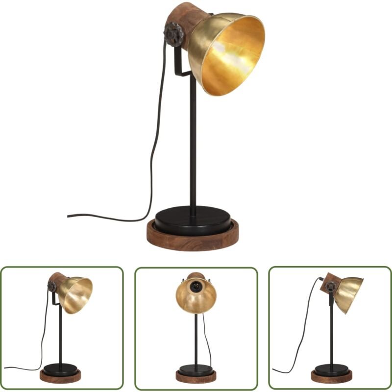 The Living Store Schreibtischlampe 25 W Antik-Messing 17x17x50 cm E27 - Tischleuchte - Industrielampen - Vintage Schreib...