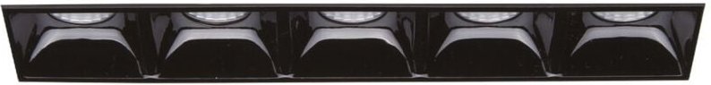 Thumbnail - Lika Rechteckiges 5-Licht Trimless Einbau-Downlight Schwarz 141cm 4000K - Ideal Lux
