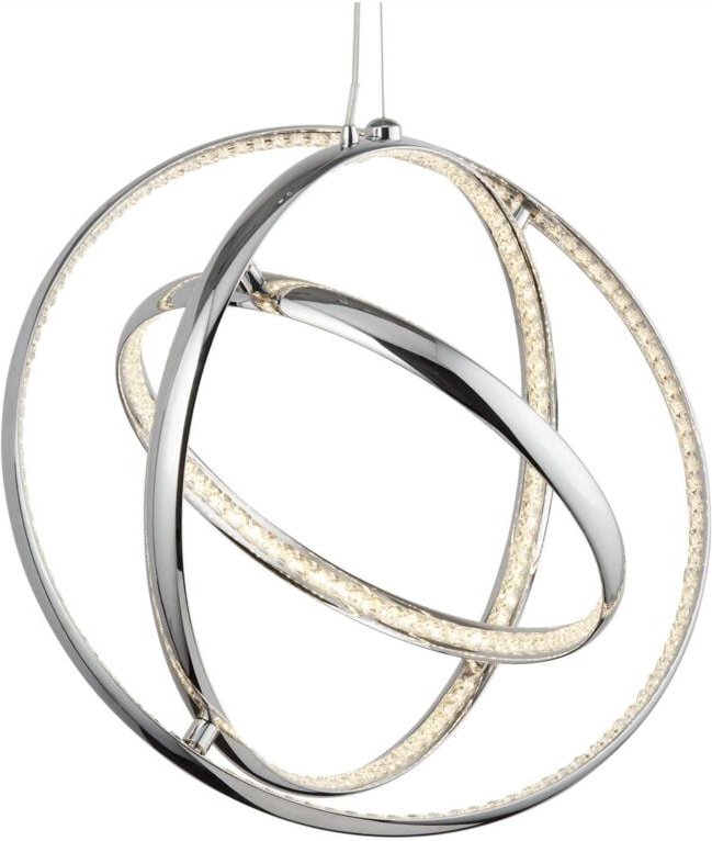 Rings - Integrierter LED-Deckenanhänger Chrom mit Glaskristallen - Searchlight