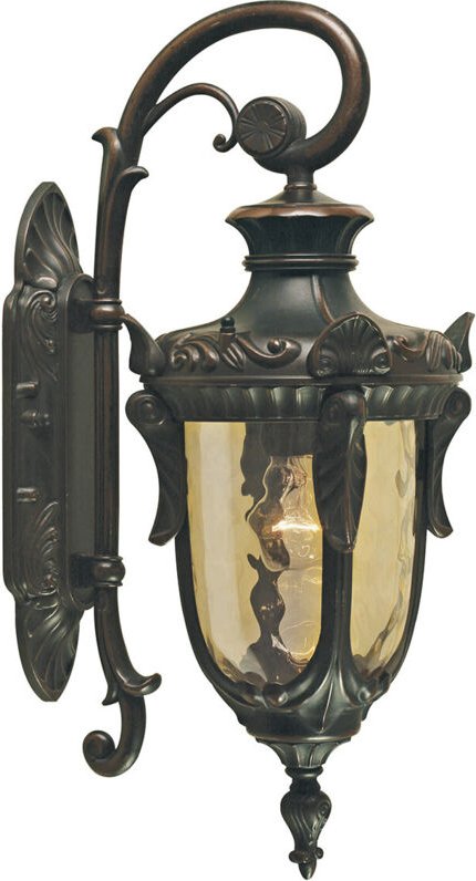 Elstead - Außenwandlaterne philadelphia Jugendstil mit Amberglas, Höhe 52cm