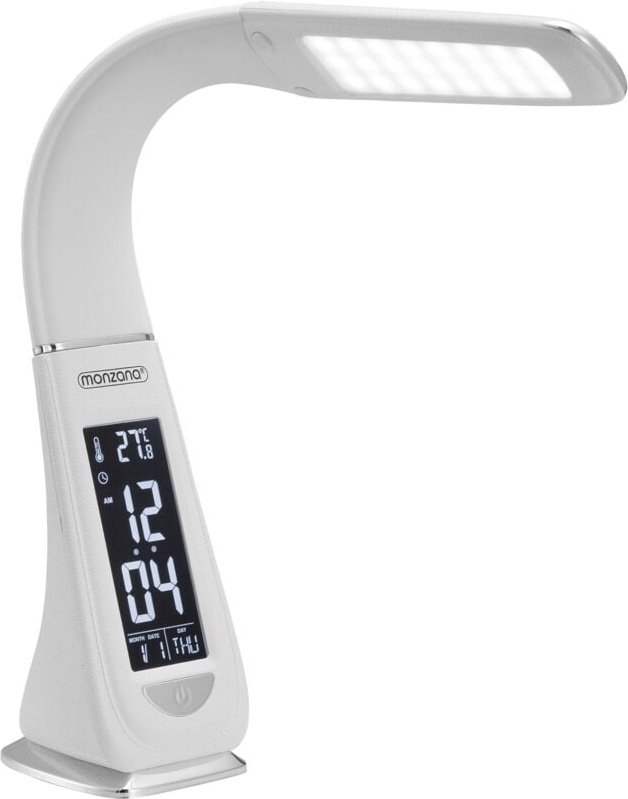 Led Schreibtischlampe Display Kalender Uhr Wecker Thermometer Dimmbar Nachttischlampe Tischlampe Tischleuchte Schreibtis...