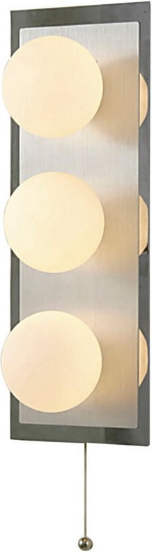 Inspired Globe IP44-Wandleuchte mit Zugschnurschalter, 3-flammig, G9, in poliertem Chrom