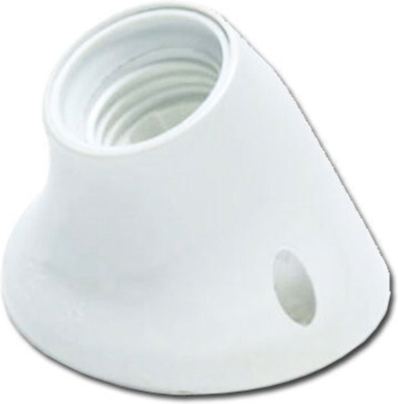 Lampenfassung E-27 gebogen weiß 15009-60505