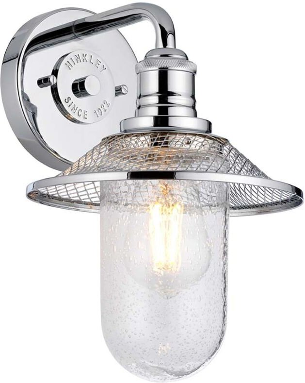 Wandleuchte Wandlampe Badezimmerleuchte Stahl Glas klar Chrom IP44 h 30 cm