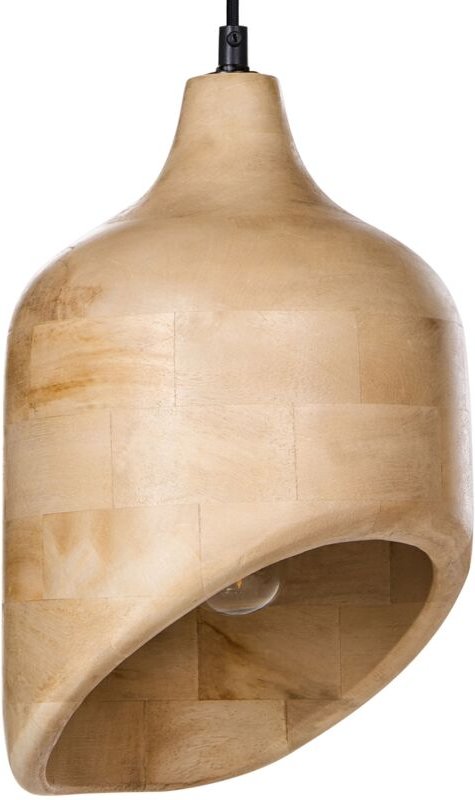 Hängelampe Hellbraun aus Holz Rundes Design Modern Boho Stil Hängeleuchte Pendelleuchte Esszimmerlampe Esstischlampe Woh...