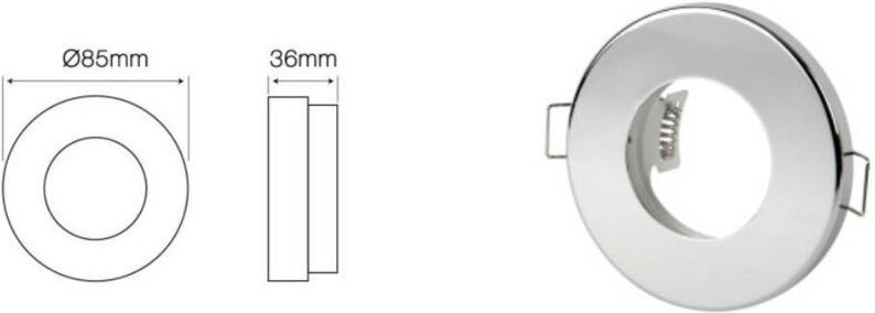 LL-OSO-SAT-CR-245411: LED line® wasserdichte runde Festleuchte, Chromblech