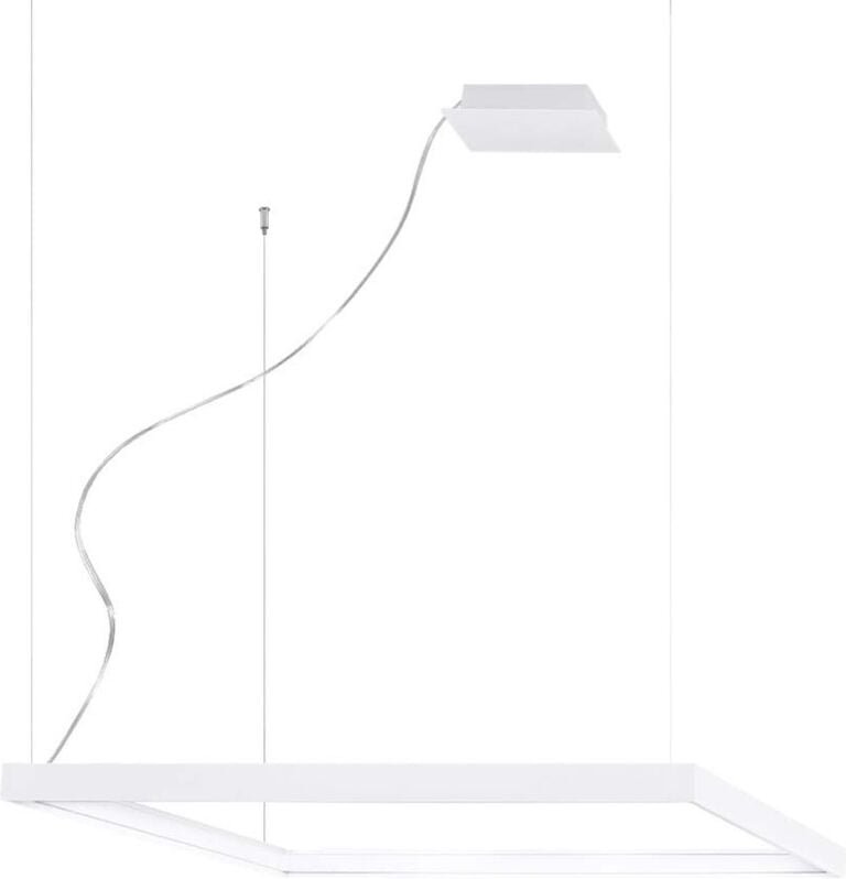 Hängeleuchte Designlampe Pendelleuchte led Wohnzimmerlampe Alu weiß l 80 cm