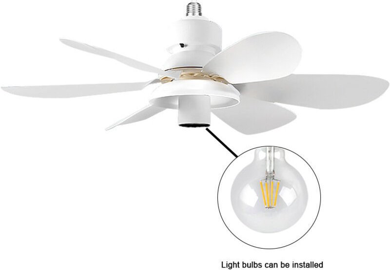 Deckenventilator mit Licht und Fernbedienung, kleiner, leiser Deckenventilator mit 3 Geschwindigkeitsstufen (Leuchtmitte...