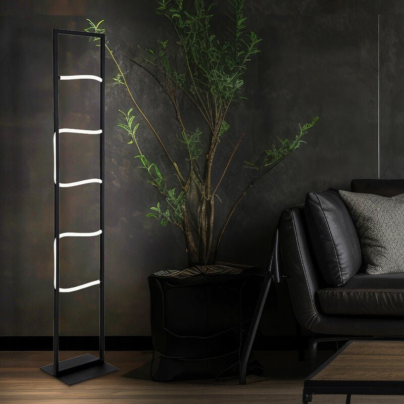 Led Stehlampe Stehleuchte Wohnzimmerleuchte Bürolampe Schlafzimmerleuchte, Metall schwarz Aluminium weiß Kunststoff, 26W...