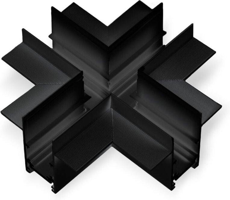 X-Verbinder für eingelassene Magnetschienen 20mm - Schwarz