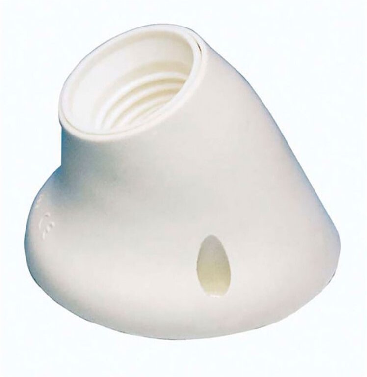 Oberflächenlampenfassung mit gebogener E27-Fassung, weiß