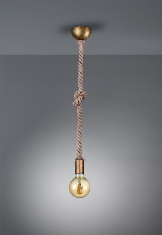 Seil-Anhänger Seil gealtertes Messing H150 cm Ø12 cm Trio Beleuchtung