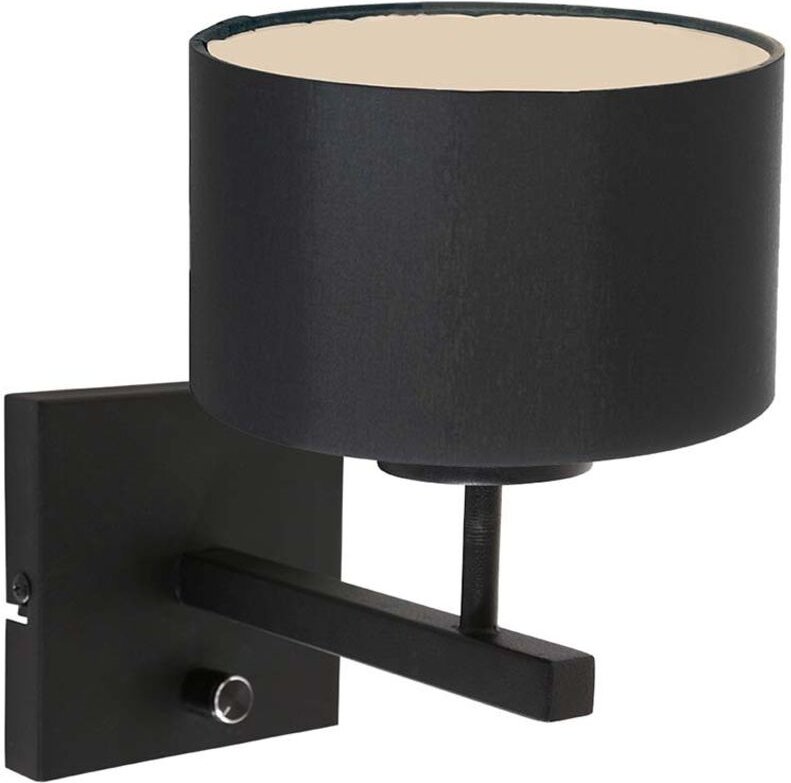 Steinhauer - wandleuchte - Stang - schwarz - metall stoff -