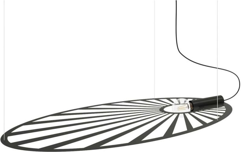 Pendelleuchte Hängelampe Deckenlampe Stahl Schwarz d 110 cm