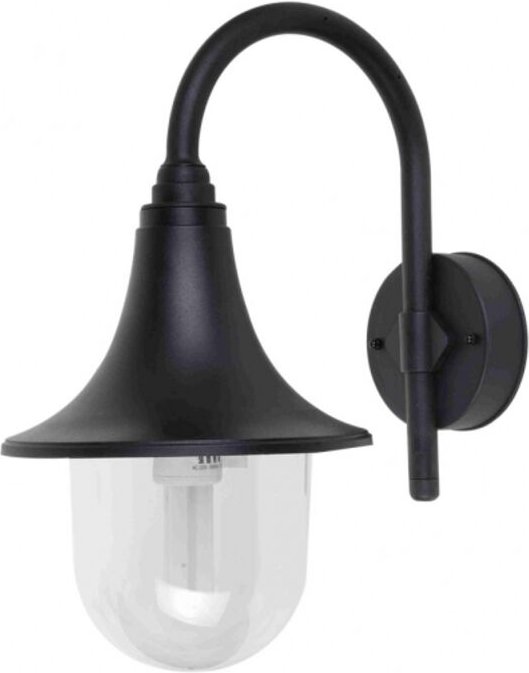 Fabrilamp - Fenchel Außenwandleuchte 1xe27 schwarz ip44 Polycarbonat 40,8x21,7x32,6 cm