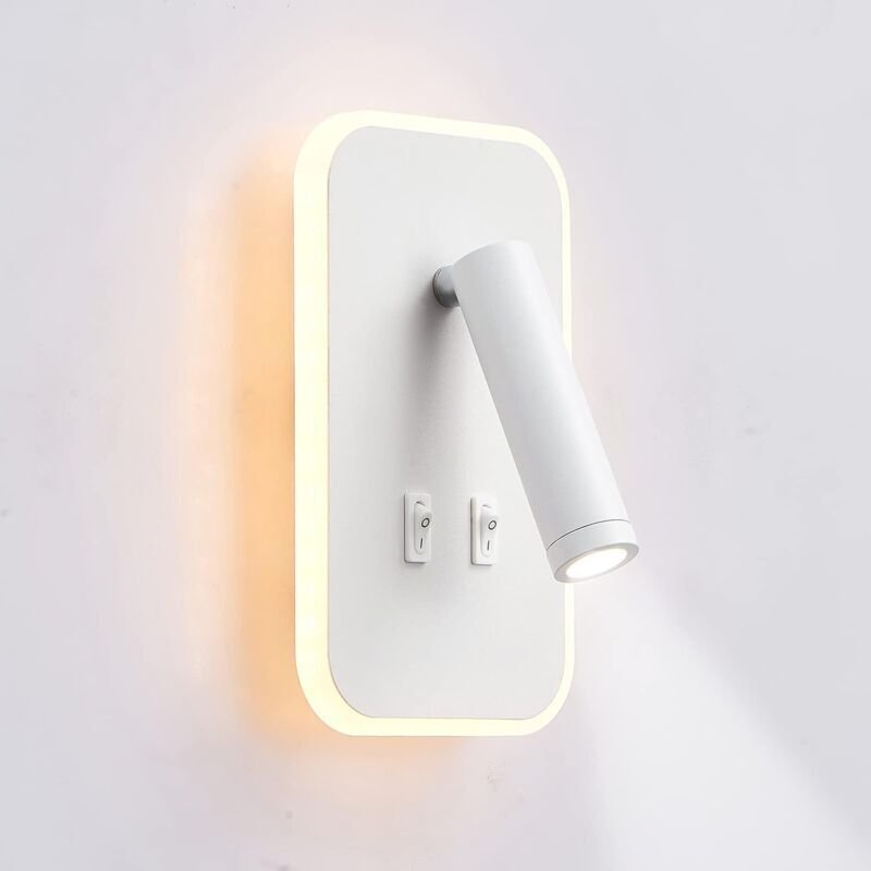 Thumbnail - Ulisem LED-Wandleuchte, Nachttisch-Leselampe, LED-Wandleuchte, verstellbarer Strahler, 3000 K warmes Licht