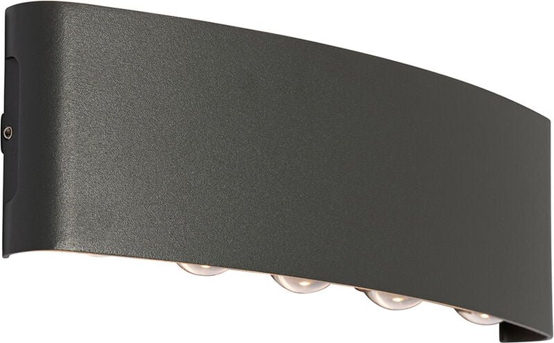 Qazqa - Außenwandleuchte dunkelgrau inkl. led 10-flammig IP54 - Silly